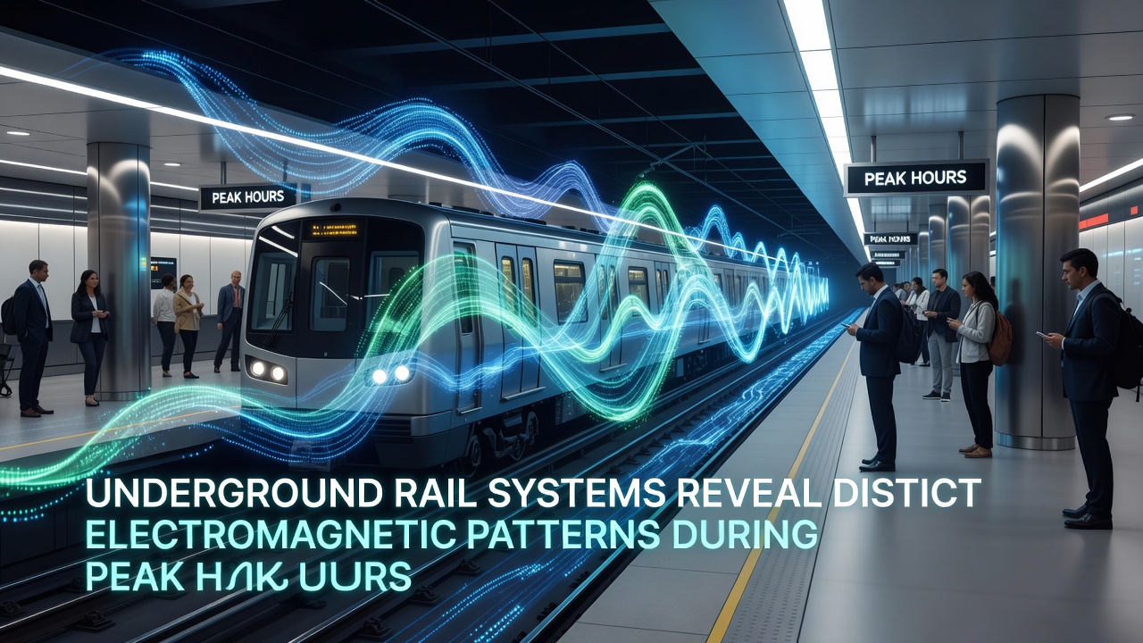 Underground Rail Systems Reveal Distinct Electromagnetic Patterns During Peak Hours